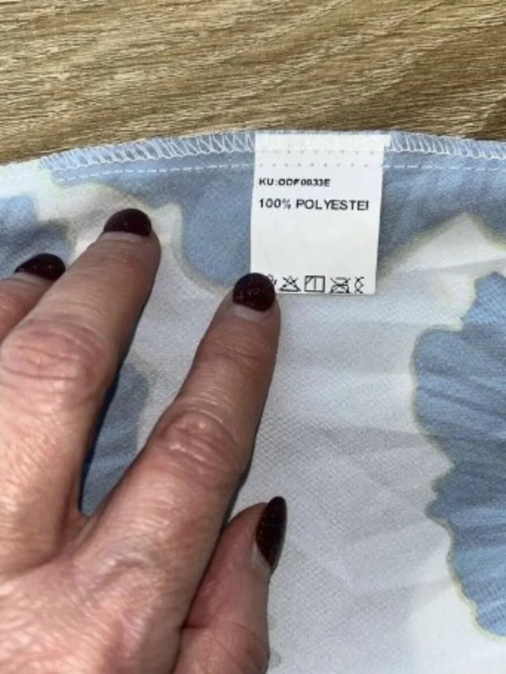 Elegant Blue Floral Shirt Long Sleeve Midi - Picture 7 of 7